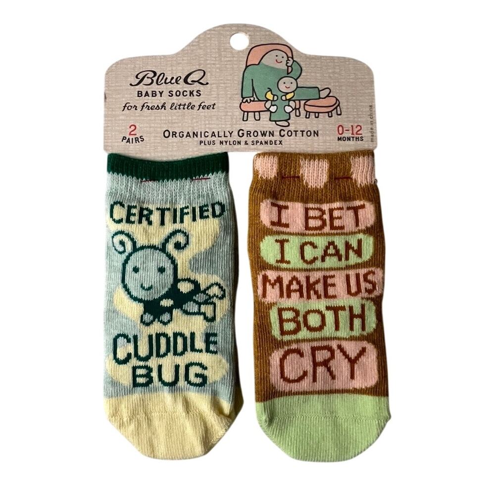 Blue Q‎ Baby Socks Organic Cotton 0-12 months New